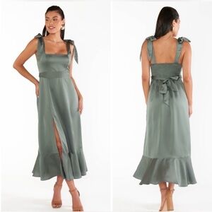 Show Me Your MuMu Sage Green Midi Dress